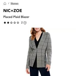 NIC+ZOE Gray Plaid Blazer